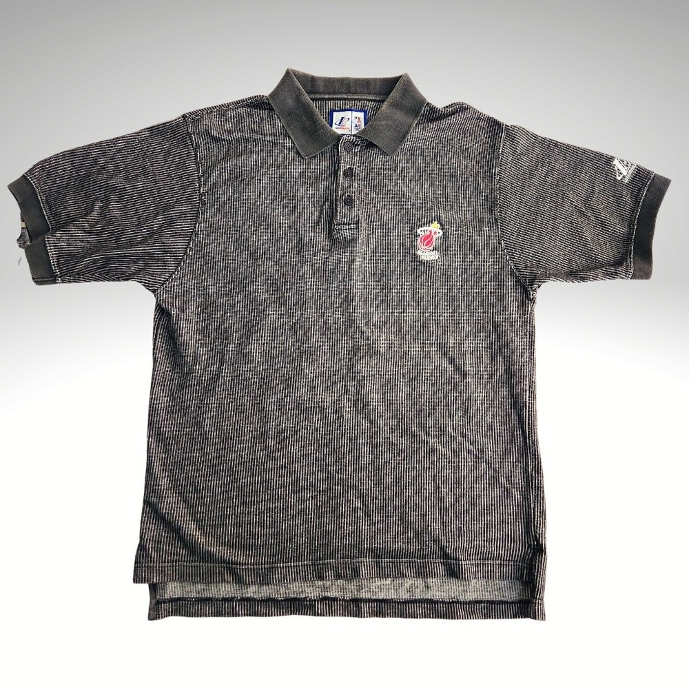 Miami Heat Logo Athletic Polo Shirt Size L Officially Licensed